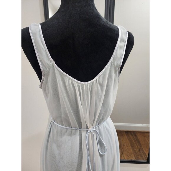 Vintage 1970s Gossard Artemis Pale Blue Double Layer Chiffon Nightgown Wedding S - Picture 4 of 15